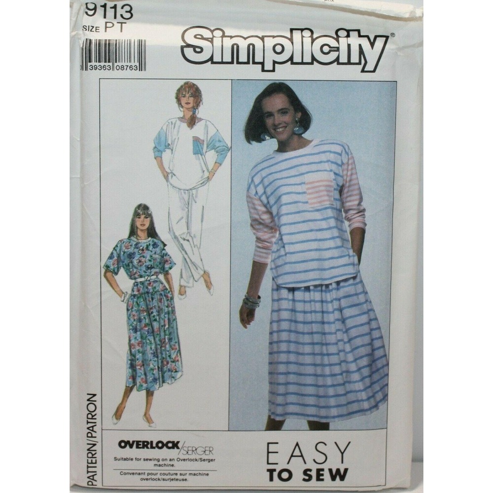 Simplicity Sewing Pattern Misses Size 6 8 Petite 9113 Top Skirt Pants Uncut FF